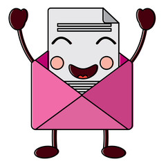 happy message envelope kawaii icon image vector illustration design 