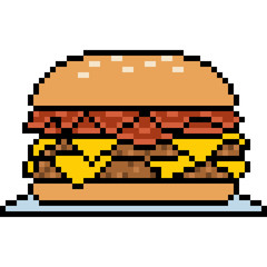 vector pixel art hamburger