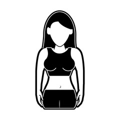 Woman faceless profile icon vector illustration graphic design