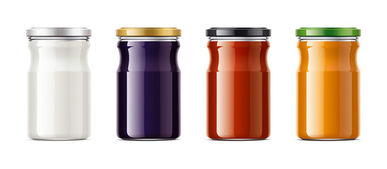 Clear Jar mockup for dairy foods, confiture and sauces