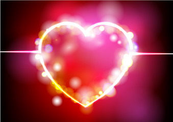 heart Abstract Light Bokeh Background Vector illustration for Wallpaper