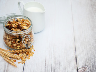 homemade granola in jar