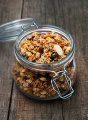 homemade granola in jar
