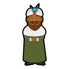 melchior king wizard avatar character vector illustration design