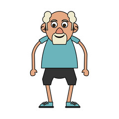 Cute grandfather cartoon icon vector illustration graphic design