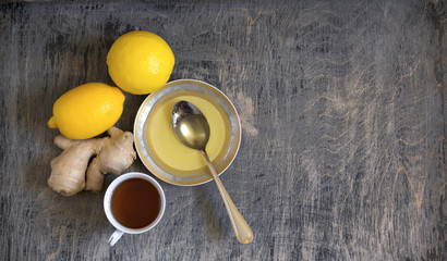 Полезный чай с мёдом, имбирем и лимоном 