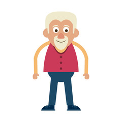 Cute grandfather cartoon walking stick icon vector illustration graphic design