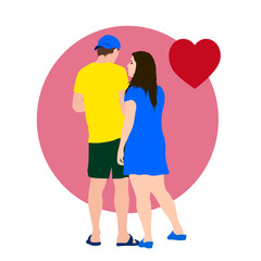 Man and woman in love are standing together. Couple in love Vector illustration for Valentine's Day
