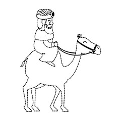 king wizard in camel avatar character vector illustration design