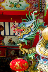 Chinese dragon statue in temple