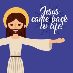 jesus come back to life catholic image vector illustration