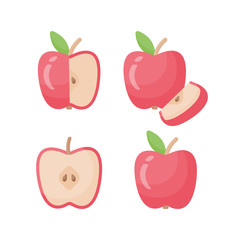 Apple vector flat icon set