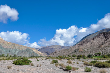 Fototapeta na wymiar Spectacular mountains near Purmamarca in Argentina 
