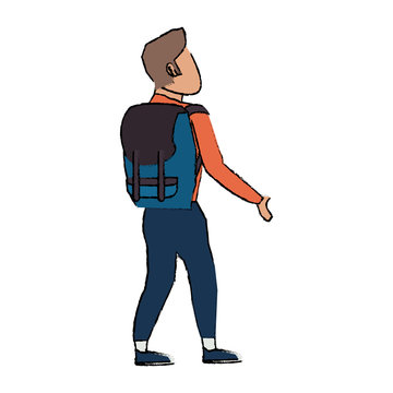 Mountain climber cartoon icon vector illustration graphic design