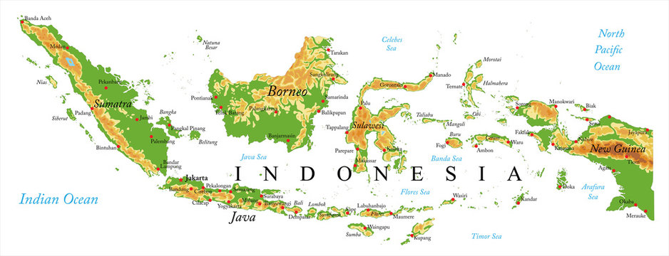 Indonesia Relief map