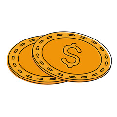 Coins isolated symbol icon vector illustration graphic design