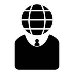 Web head businessman character icon