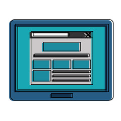 Tablet on internet icon vector illustration graphic design