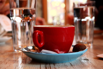 Coffee drink in cafeteria