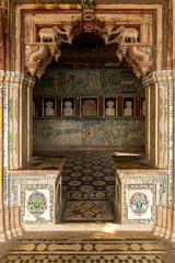 room with frescoes in Garh Palace, Bundi, Rajasthan