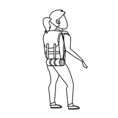 Mountain climber cartoon icon vector illustration graphic design