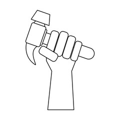 Hand with hammer icon vector illustration graphic design