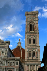 FLORENCE Italy bell tower by Giotto an italian artist near the Cathedral