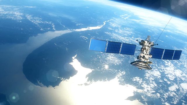 Beautiful realistic satellite in low Earth orbit.