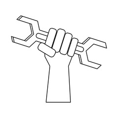 Hand with wrench icon vector illustration graphic design