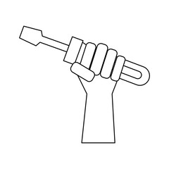 Hand with screwdriver icon vector illustration graphic design