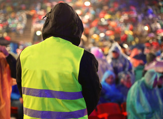 security guard during the event with many people