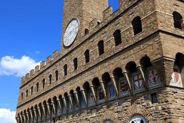 Fototapeta premium detail of clock in the old palace of Florence in Italy