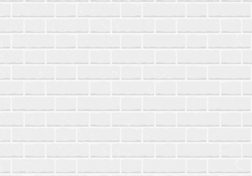 Seamless pattern white brick wall vector background