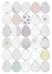 Easter eggs design isolated on white background vector illustration