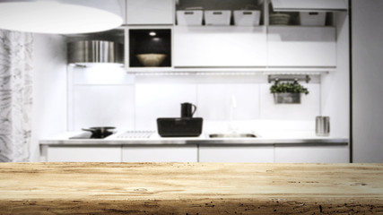 desk in kitchen and free space 