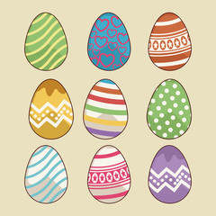 Colorful easter eggs icons icon vector illustration graphic design