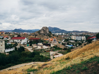 city of Sudak in Crimea on holiday in the summer