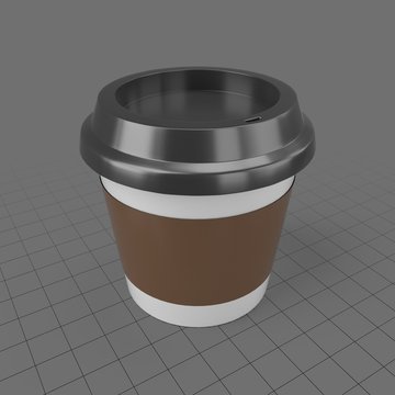 Small travel coffee cup with sleeve