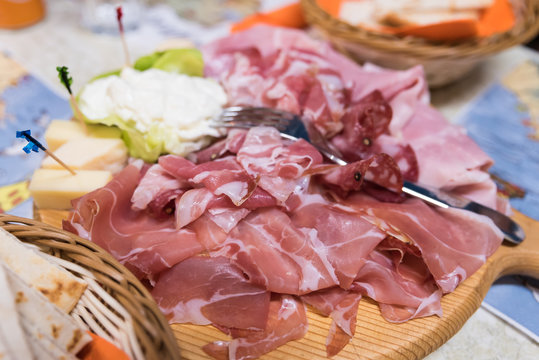 Italian cold meats and cheese platter