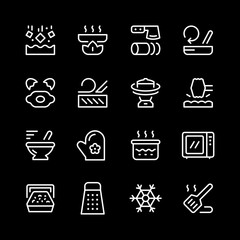 Cooking related set line icons