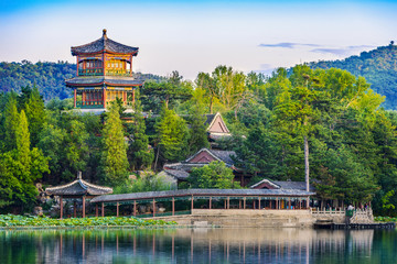 Jinshan Tower (Little Golden Mountain). Located in Chengde Mountain Resort. It is a large complex...