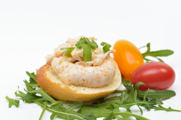Fototapeta na wymiar Sandwich with Fish Roe Salad