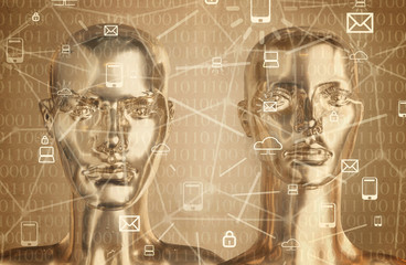 Artificial intelligence concept - Internet, network, globalization