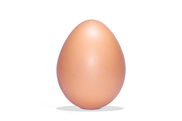 One chicken eggs on a white background clipping paths.