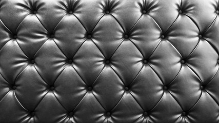 Leather sofa texture for background. Black and White tone.
