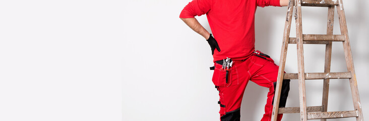 ladder and paints on a white background   © wip-studio