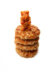 Nuts Cookies White Background
