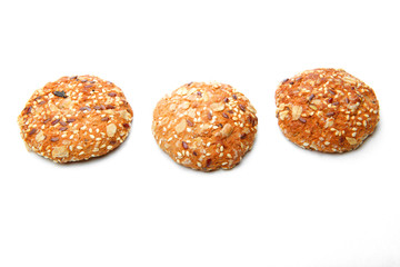 Nuts Cookies White Background