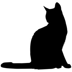 Russian Blue Cat Silhouette Vector Graphics