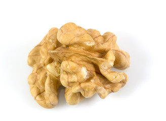 Walnuts, Walnuts isolated, nut kernel on white background, with clipping path.